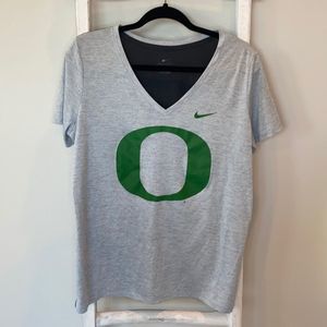 Nike Oregon Duck Short Sleeve Shirt | Green, light grey and black | Size Large